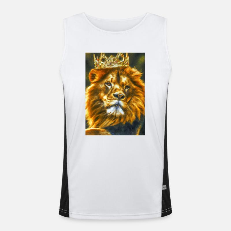 Löwe mit Krone Funktionelles Kontrast-Tank Top für Männer 