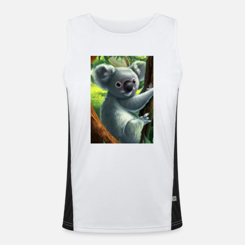 Ein Koala hängt an einem Baum Funktionelles Kontrast-Tank Top für Männer 