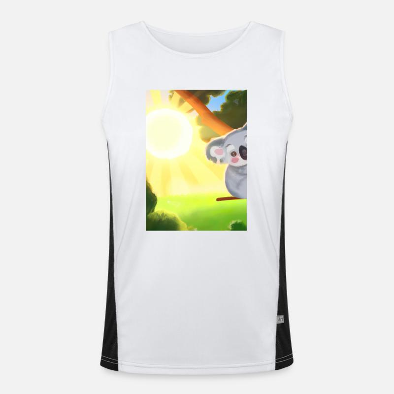 Ein Koala hängt an einem Baum Funktionelles Kontrast-Tank Top für Männer 