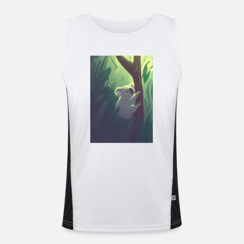 Ein Koala hängt an einem Baum Funktionelles Kontrast-Tank Top für Männer 