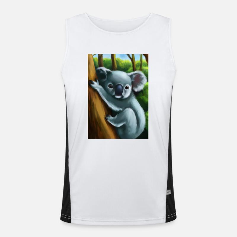 Ein Koala hängt an einem Baum Funktionelles Kontrast-Tank Top für Männer 