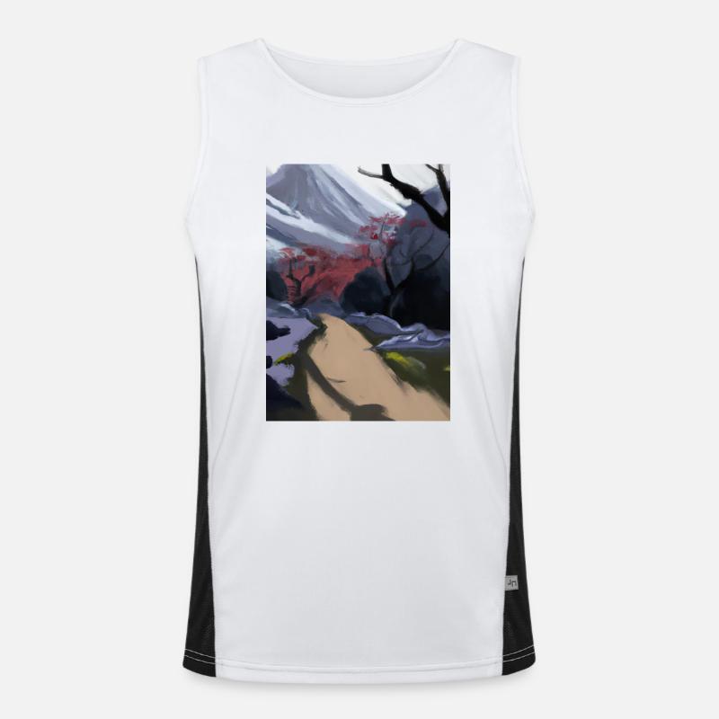 Pfad zu einem Berg Funktionelles Kontrast-Tank Top für Männer 