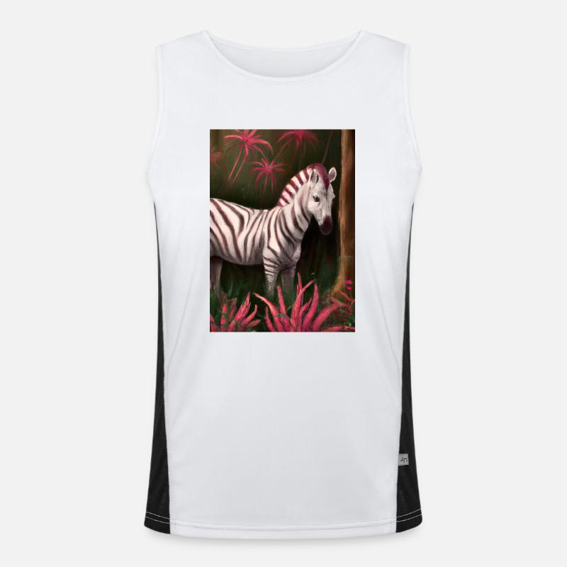 Rosa Zebra Funktionelles Kontrast-Tank Top für Männer 
