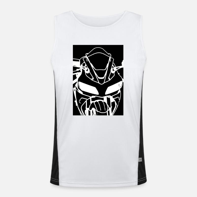 Umriss Motorrad Funktionelles Kontrast-Tank Top für Männer 