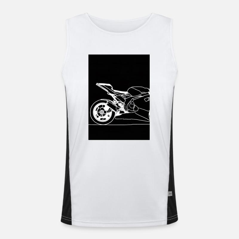 Umriss Motorrad Funktionelles Kontrast-Tank Top für Männer 