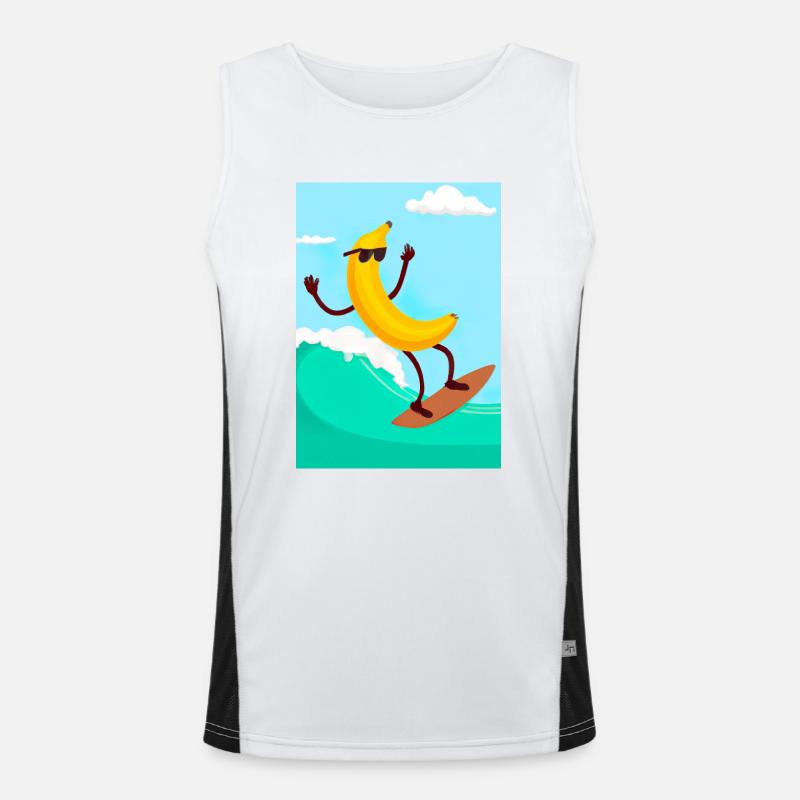 Surfen Banane Funktionelles Kontrast-Tank Top für Männer 