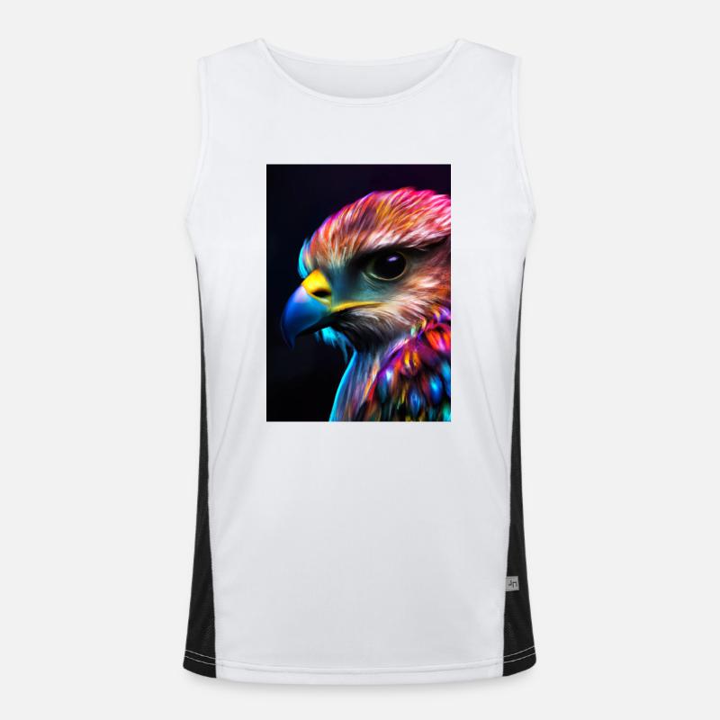 Buntes Vogelgesicht Funktionelles Kontrast-Tank Top für Männer 