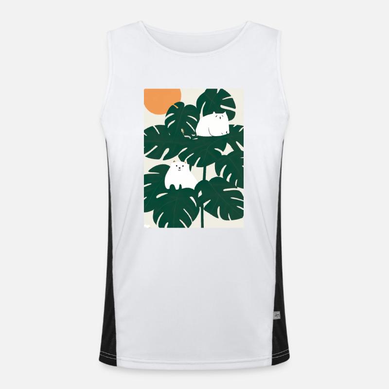 Katzen auf Leafs Funktionelles Kontrast-Tank Top für Männer 