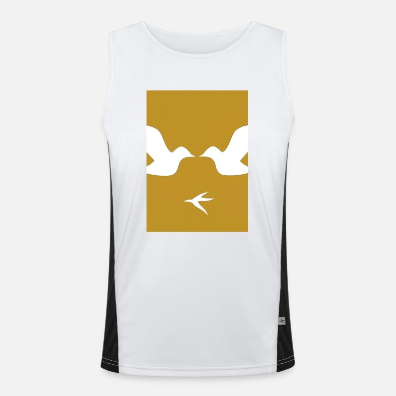 Liebende Vögel Funktionelles Kontrast-Tank Top für Männer 