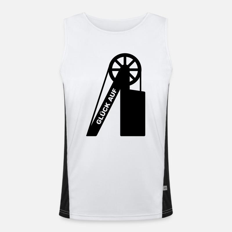 Glück Auf Förderturm Funktionelles Kontrast-Tank Top für Männer 