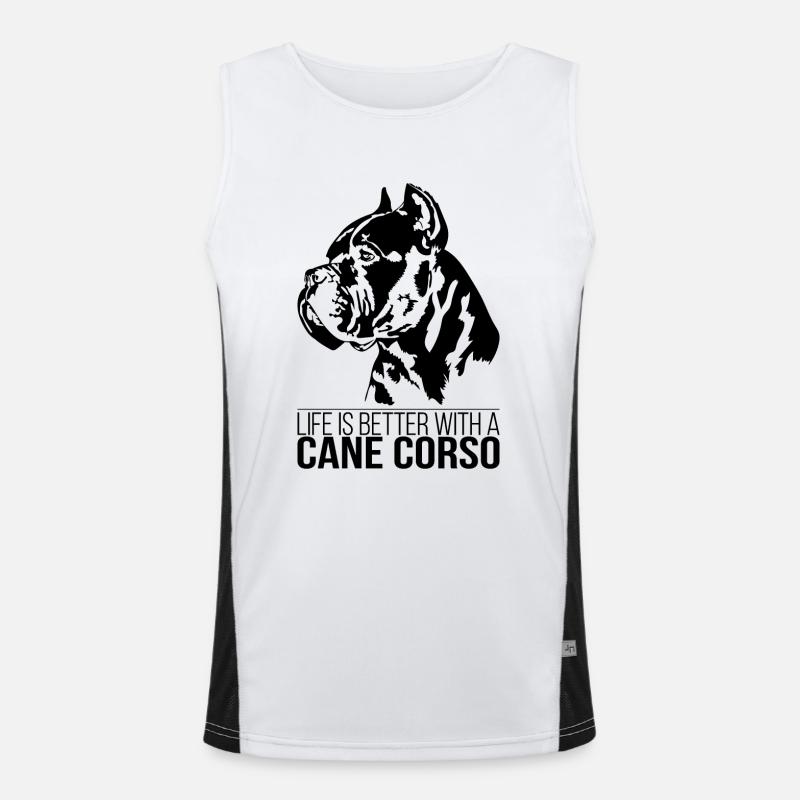 Cane Corso life is better Hunde Spruch Wilsigns Funktionelles Kontrast-Tank Top für Männer 