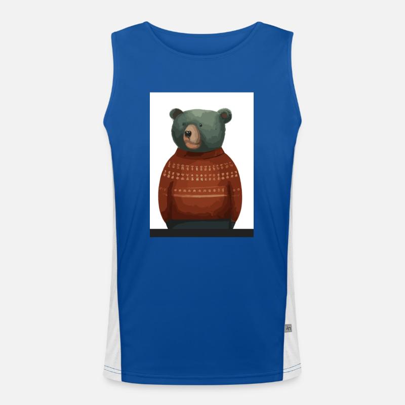 Bär im Winter Pullover Funktionelles Kontrast-Tank Top für Männer 