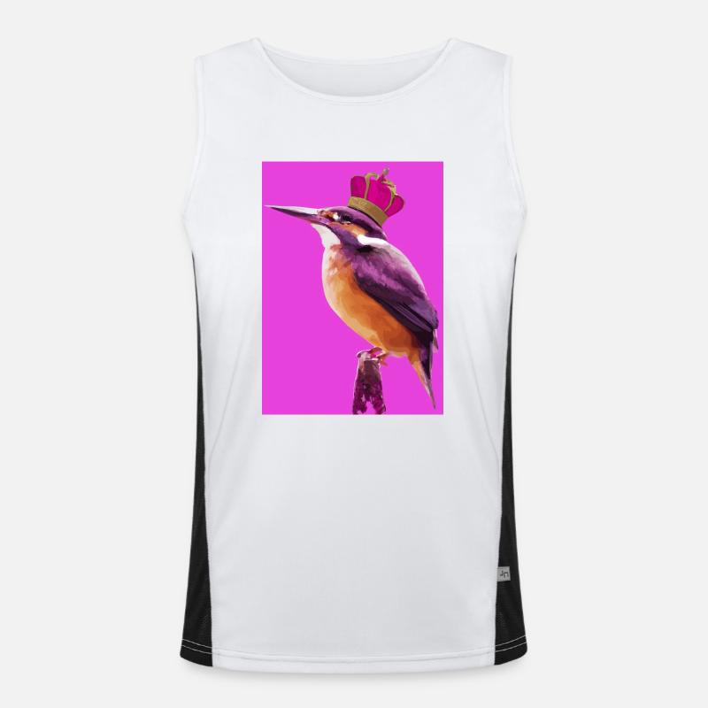 Vogel mit Krone Funktionelles Kontrast-Tank Top für Männer 