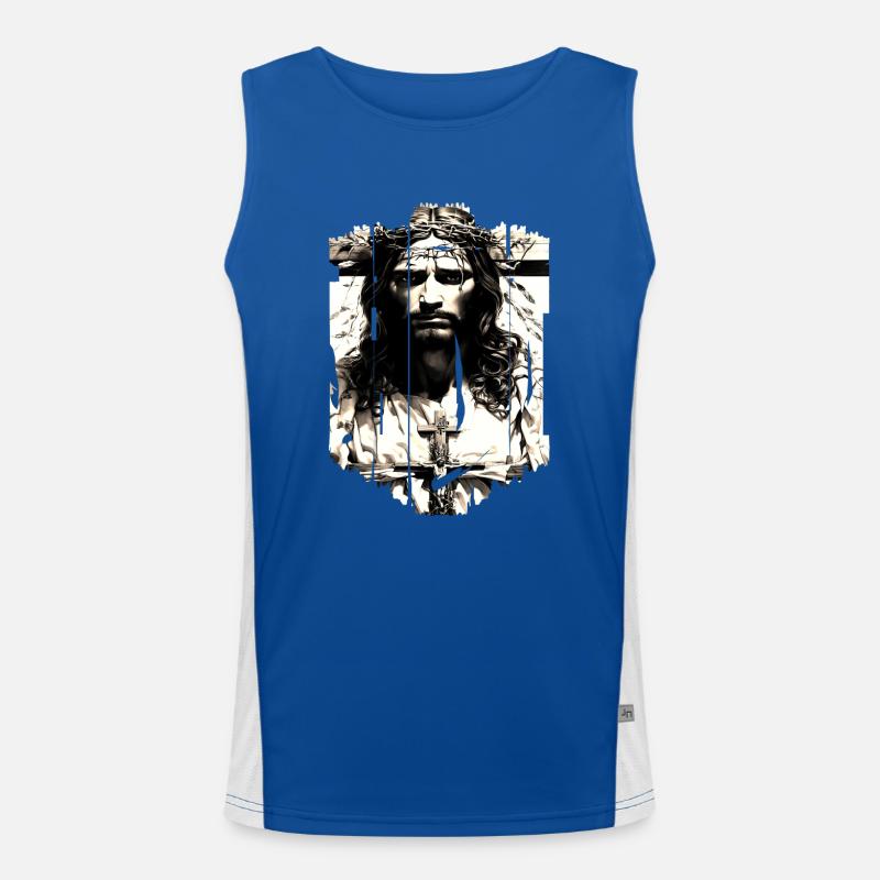 Jésus Bible Religion Chrétienne Croix Chrétienne Chrétienne Débardeur respirant contrasté Homme 