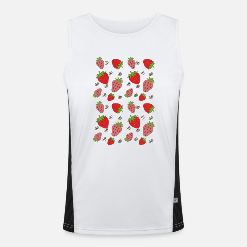 erdbeeren feld Funktionelles Kontrast-Tank Top für Männer 