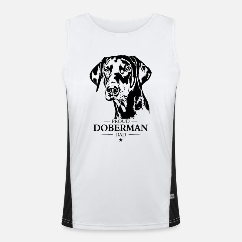 Doberman Dad Hunde Hund Dobermann Wilsigns Funktionelles Kontrast-Tank Top für Männer 
