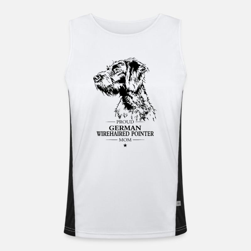 German Wirehaired Pointer Mom Hunde Hund Wilsigns Funktionelles Kontrast-Tank Top für Männer 
