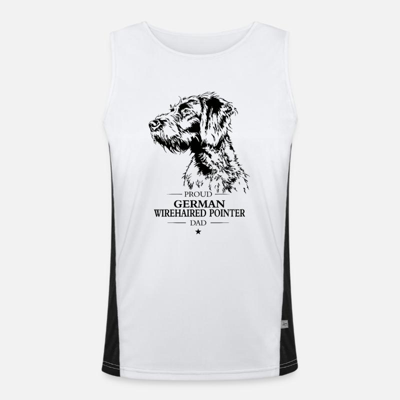 German Wirehaired Pointer Dad Hunde Hund Wilsigns Funktionelles Kontrast-Tank Top für Männer 