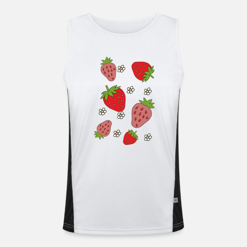 erdbeeren Funktionelles Kontrast-Tank Top für Männer 