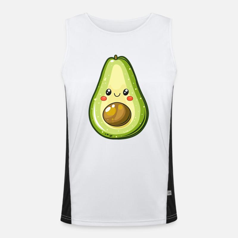 Avocado with face Men's Functional Contrast Tank Top 