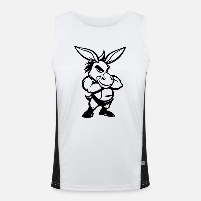 esel comic Funktionelles Kontrast-Tank Top für Männer 