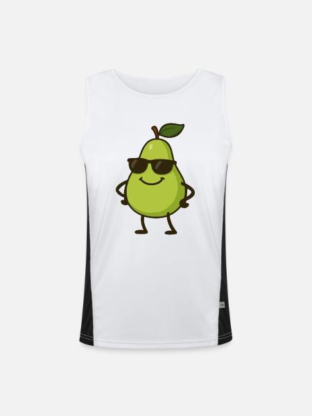 birne comic cool - Funktionelles Kontrast-Tank Top für Männer  - Weiß/Schwarz
