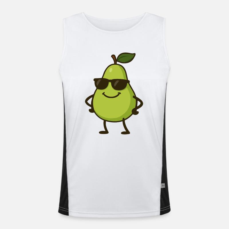 birne comic cool - Funktionelles Kontrast-Tank Top für Männer  - Weiß/Schwarz