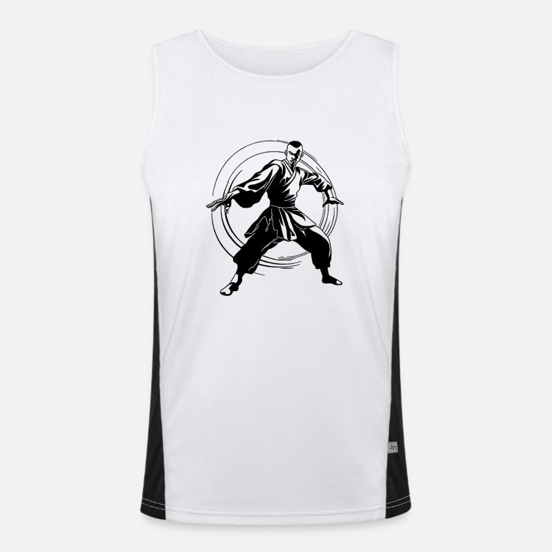 Karate fighter competition athletic sparring Men's Functional Contrast Tank Top 