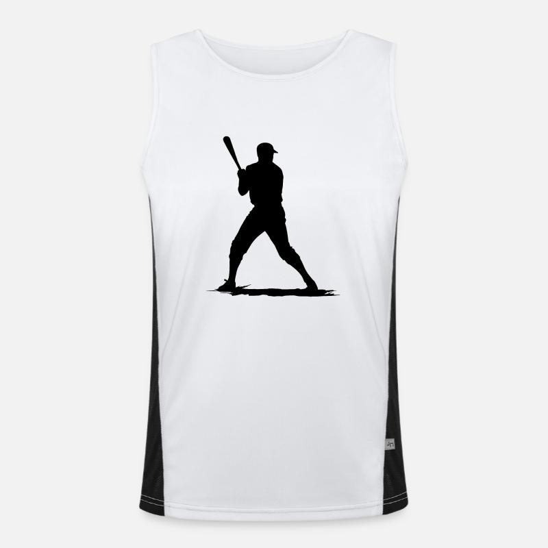 Baseball player with baseball bat Men's Functional Contrast Tank Top 