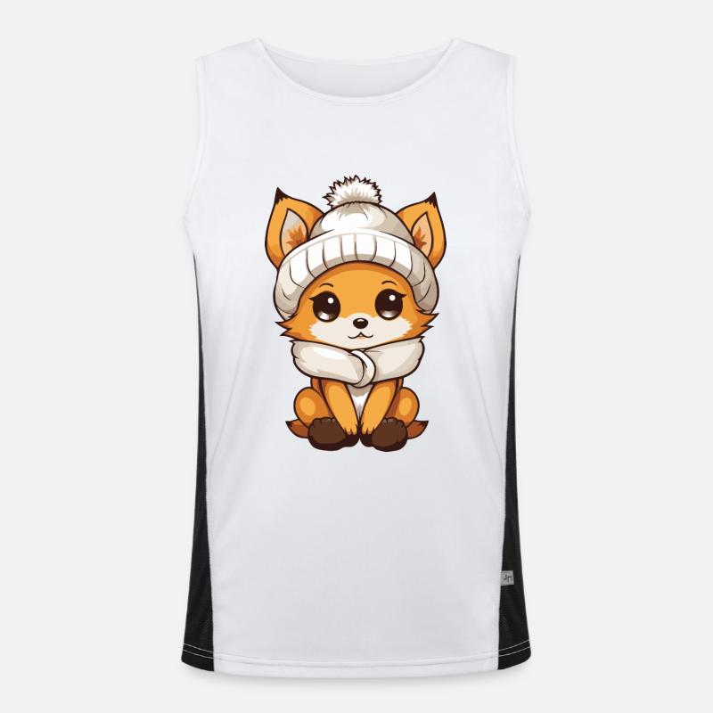 Fox Winter Comic - Men's Functional Contrast Tank Top  - white/black