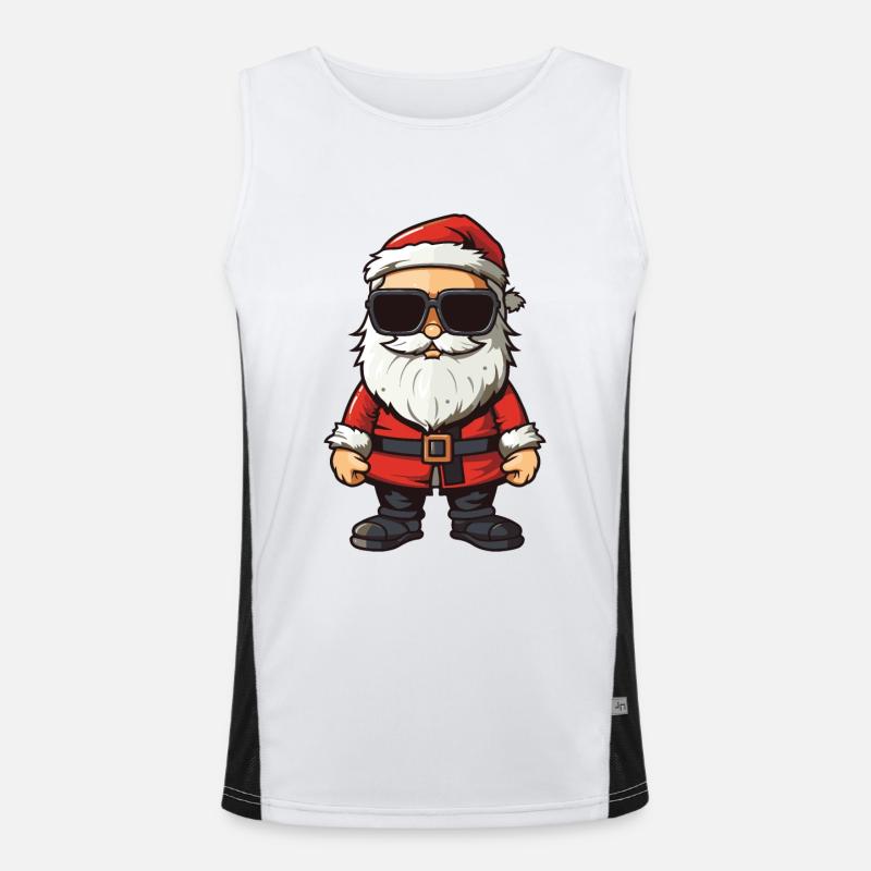 Weihnachtsmann Comic Santa Xmas Funktionelles Kontrast-Tank Top für Männer 