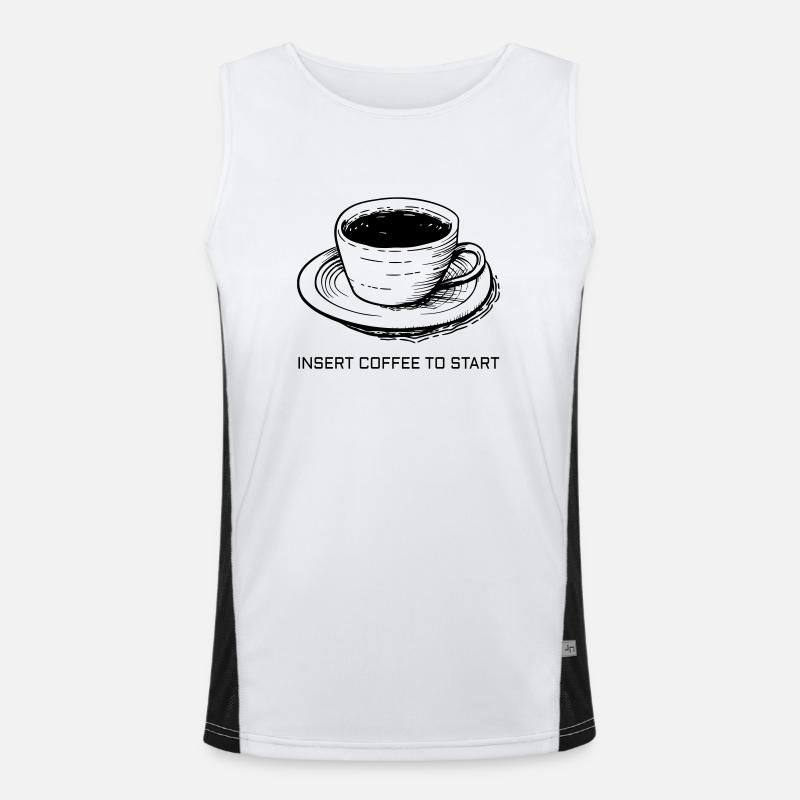 Insert Coffee To Start - Men's Functional Contrast Tank Top  - white/black