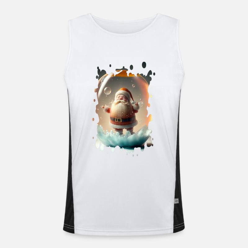 Gelee-Weihnachtsmann Funktionelles Kontrast-Tank Top für Männer 