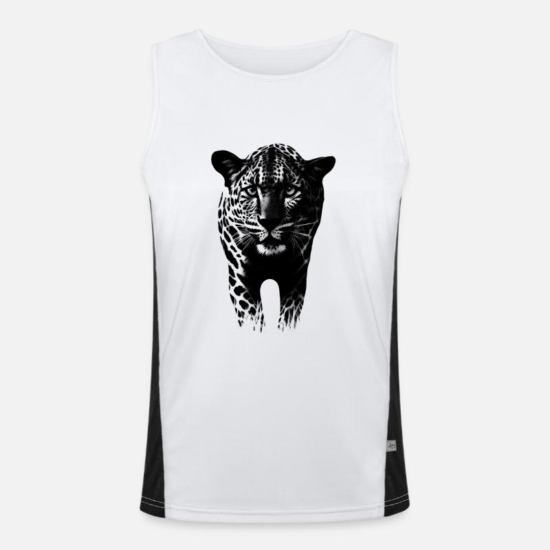 Leopard Gepard Raubkatze Funktionelles Kontrast-Tank Top für Männer 