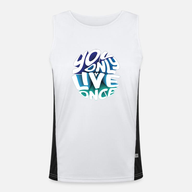 You only live once - Men's Functional Contrast Tank Top - white/black