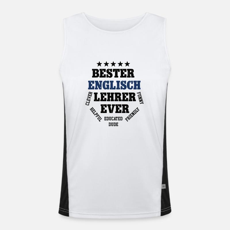Bester Englisch Lehrer English Englischlehrer Funktionelles Kontrast-Tank Top für Männer 