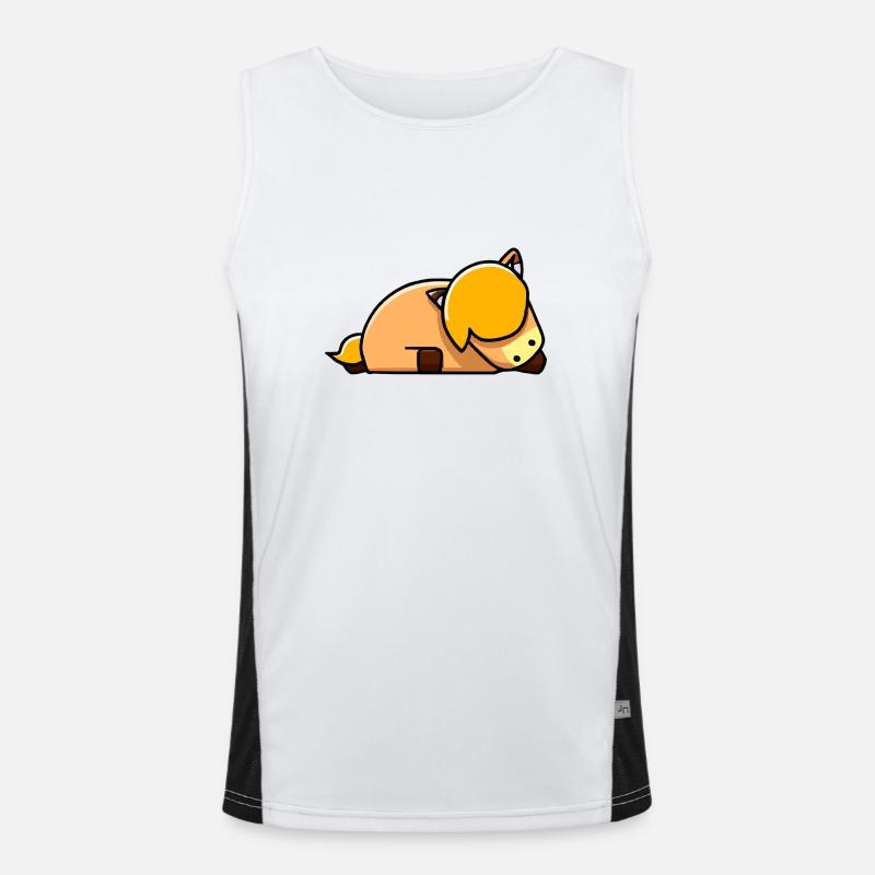 Süßes Pferd schläft Funktionelles Kontrast-Tank Top für Männer 