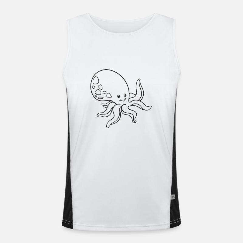 Octopus, squid, gift, gift idea Men's Functional Contrast Tank Top 