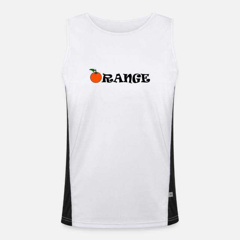 Orange Funktionelles Kontrast-Tank Top für Männer 
