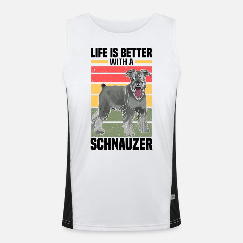 Schnauzer Dog Men's Functional Contrast Tank Top 