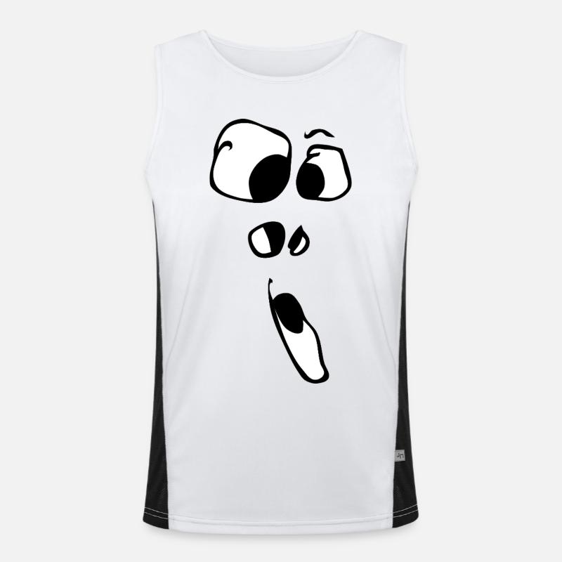 Hooray! Face Ghost Ghost Halloween Comic Men's Functional Contrast Tank Top 
