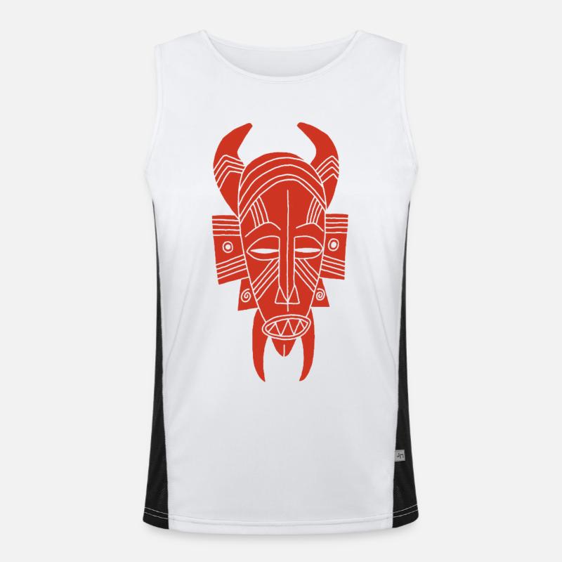 Afrikanischer Roter Dämon Funktionelles Kontrast-Tank Top für Männer 