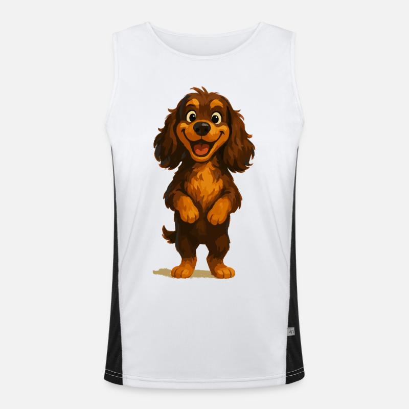 Cocker Spaniel souriant largement Débardeur respirant contrasté Homme 