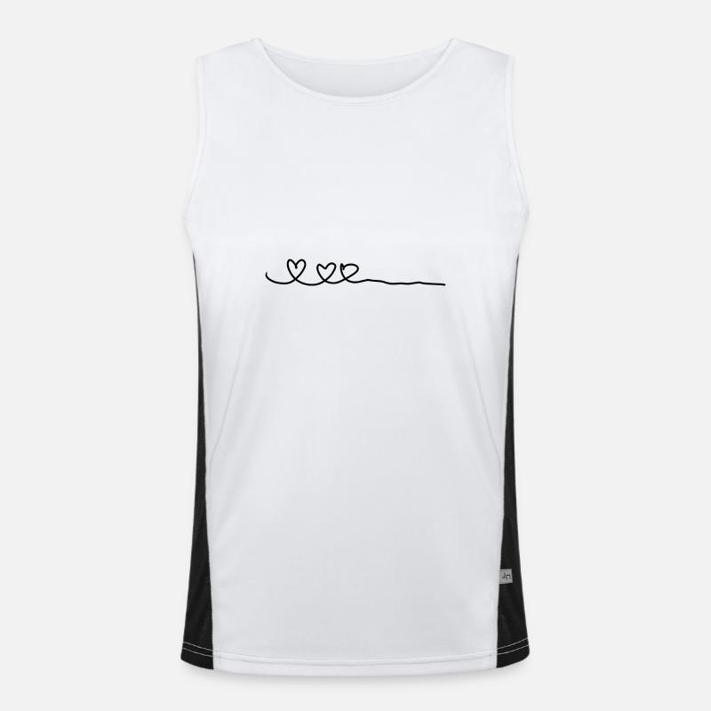 Line Heart Three Hearts - Men's Functional Contrast Tank Top - white/black