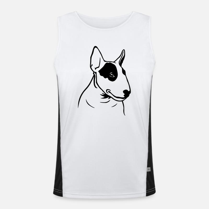 Bullterrier Profil (D) Funktionelles Kontrast-Tank Top für Männer 