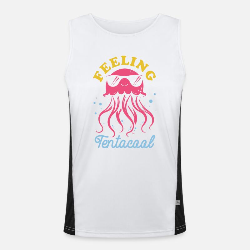 Feeling Tentacool - Jellyfish with Tentacles Men's Functional Contrast Tank Top 