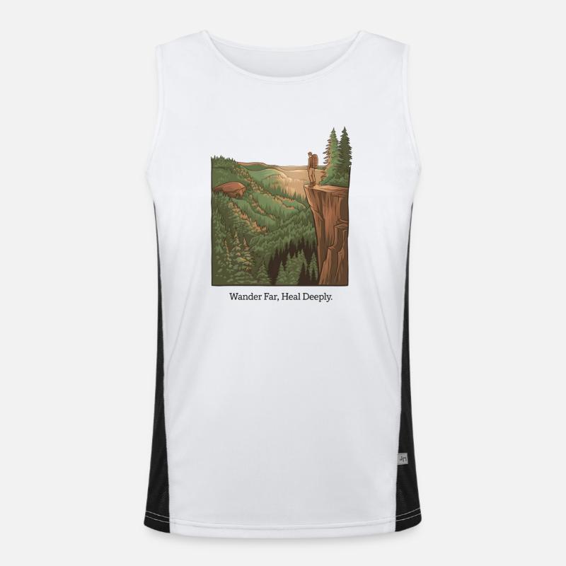 Wander Far, Heal Deeply – Hiking & Nature Men's Functional Contrast Tank Top 