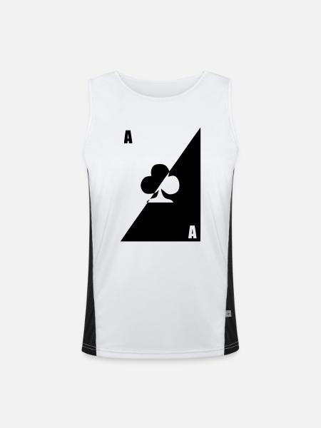 map as black white clover - Men's Functional Contrast Tank Top  - white/black