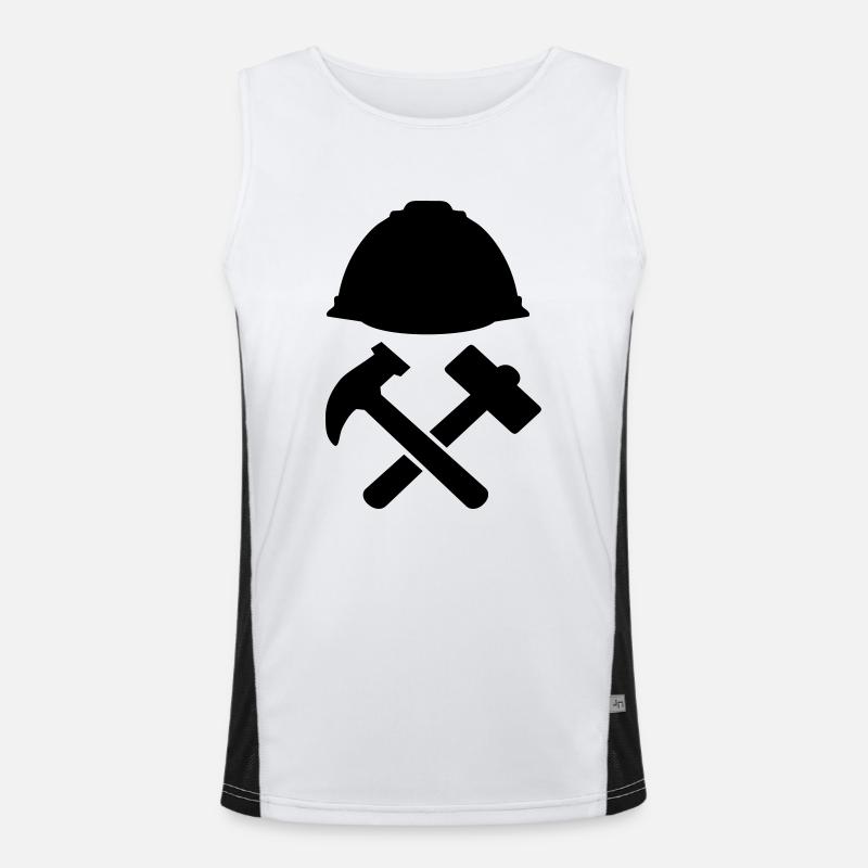 construction worker - Men's Functional Contrast Tank Top  - white/black
