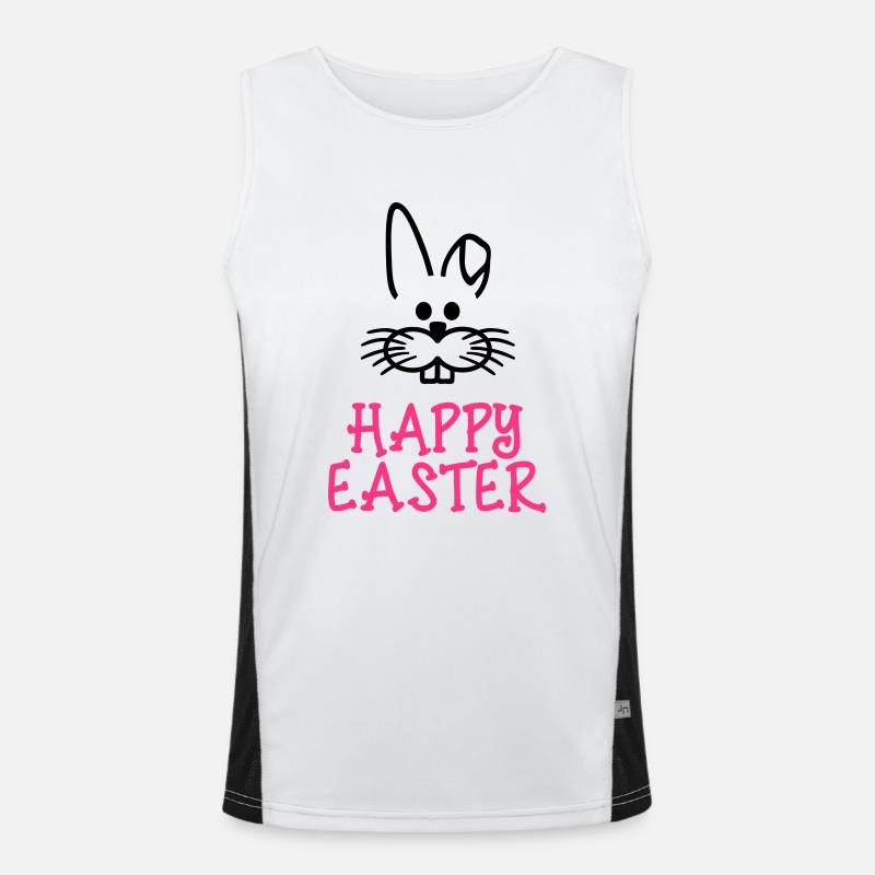 Happy Easter Ostern Funktionelles Kontrast-Tank Top für Männer 